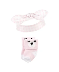 Hudson Baby Girls 8Pc Headband and Socks Set