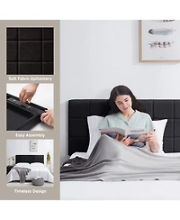 Clara Clark Heavy Duty Adjustable SquareTufted Fabric Headboard - King