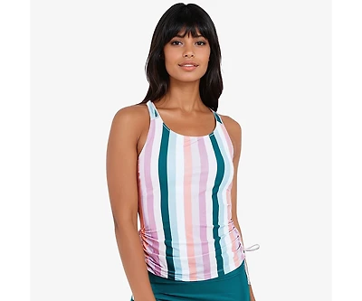 Calypsa Women's Maya Tankini Swim Top With Removable Cups