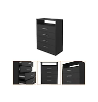 Fm Furniture Atenas melamine chest of drawers, four drawers with metal rail