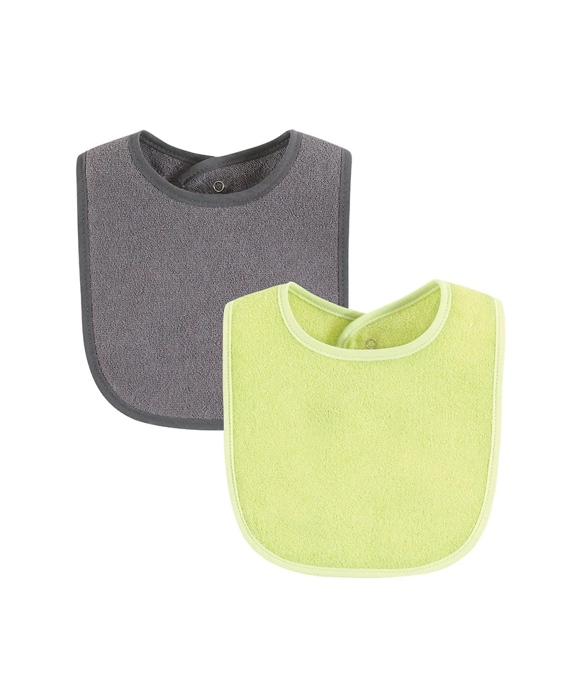 Hudson Baby Drooler Bib with Waterproof Lining, One 10-Pack