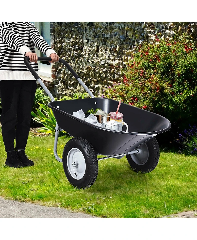 2 Tire Wheelbarrow Cart Heavy-duty Dolly Utility Cart