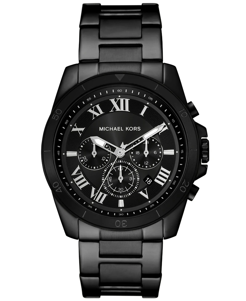 Michael Kors Men's Alek Chronograph Black Stainless Steel Watch 44mm