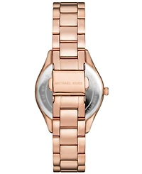 Michael Kors Women's Lauryn Three-Hand Rose Gold-Tone Stainless Steel Watch, Earrings and Necklace Gift Set 33mm