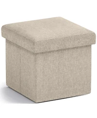 Ornavo Home Collapsible Small Footrest Square Storage Ottoman - 12 Inch