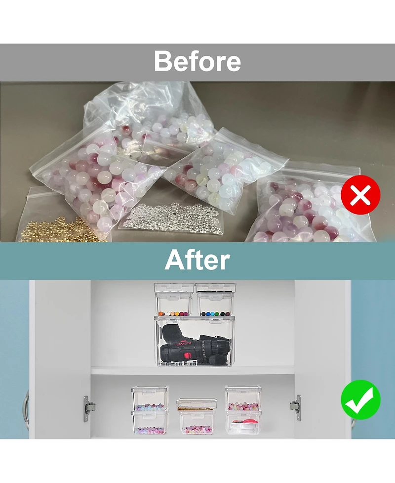 Sorbus 12-Piece Sewing and Craft Material Storage Set with Lids