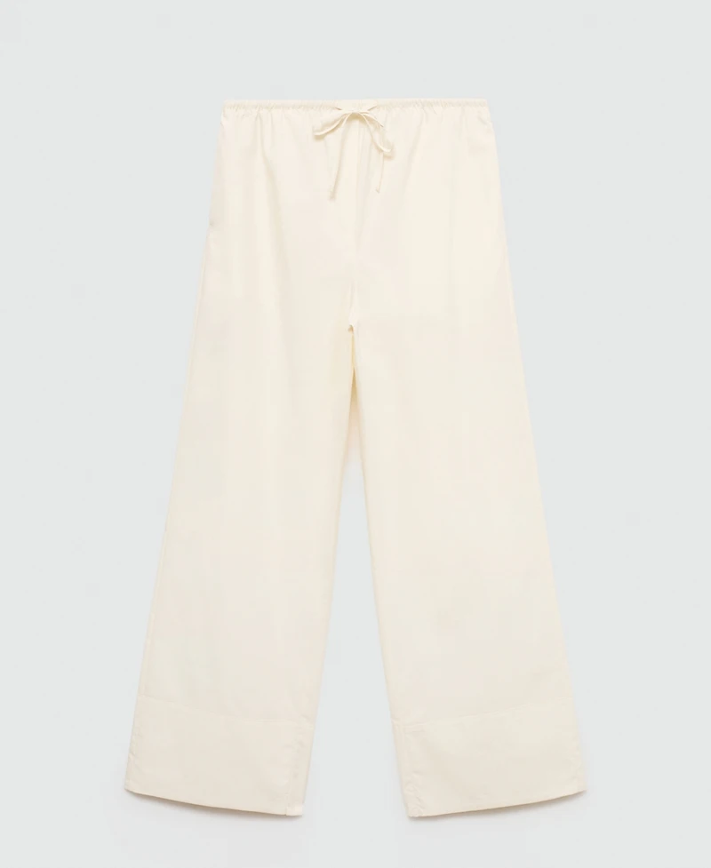 Mango Women's Cotton Wide Leg Trousers