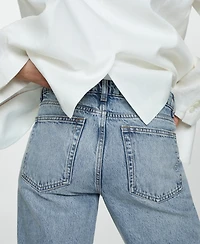 Mango Women's Straight-Fit Cropped Jeans