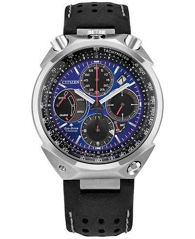 Citizen Eco-Drive Men's Chronograph Promaster Limited Edition Tsuno Racer Black Leather Strap Watch 43mm