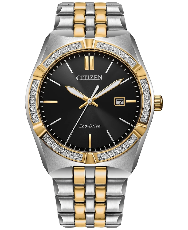 Citizen Eco-Drive Men's Corso Diamond (1/10 ct. t.w.) Two-Tone Stainless Steel Bracelet Watch 40mm
