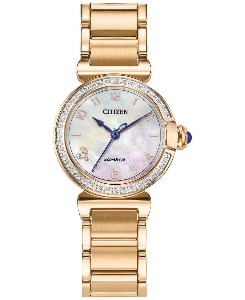Citizen Eco-Drive Women's Diamond (1/6 ct. t.w.) Rose Gold-Tone Stainless Steel Bracelet Watch 26mm