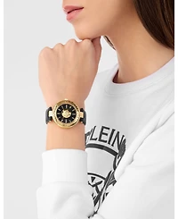 Plein Sport Women's Opium 2 Hand Quartz Black Genuine Leather Strap 38mm