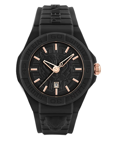 Plein Sport Men's New Fearless 3 Hand Date Quartz Silicone Strap 46mm