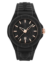 Plein Sport Men's New Fearless 3 Hand Date Quartz Silicone Strap 46mm