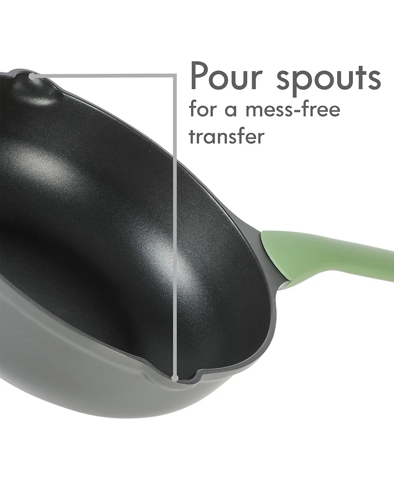 Kenmore Theodore 13 Inch Cast Aluminum Saute Pan W/ Lid Nonstick Interior and Induction Base