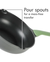 Kenmore Theodore 13 Inch Cast Aluminum Saute Pan W/ Lid Nonstick Interior and Induction Base