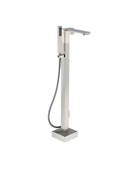 Mondawe 1-Handle Floor Mount Freestanding Tub Faucet with Square Handheld Shower