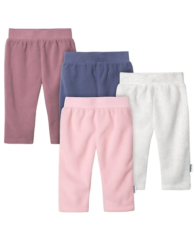 Gerber Baby Girls' Fleece Pants, 4-Pack