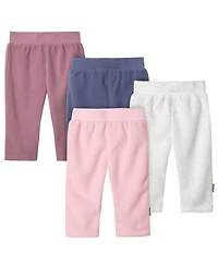 Gerber Baby Girls' Fleece Pants, 4-Pack