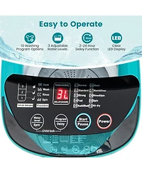 Gymax 7.7 lbs Full Automatic Washing Machine 0.78 Cu.ft Compact Washer & Spinner Combo Blue