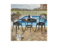 Slickblue 3 Pieces Outdoor Set Patio Bistro with Attached Removable Ice Bucket