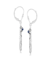American West Jewelry Sterling Silver Lapis Lazuli Gemstone Pear Shaped Lever Back Earrings
