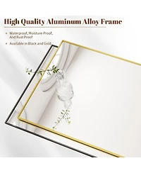 Homlux 24"x36" Rectangular Wall Mirror with Black Aluminum Alloy Frame