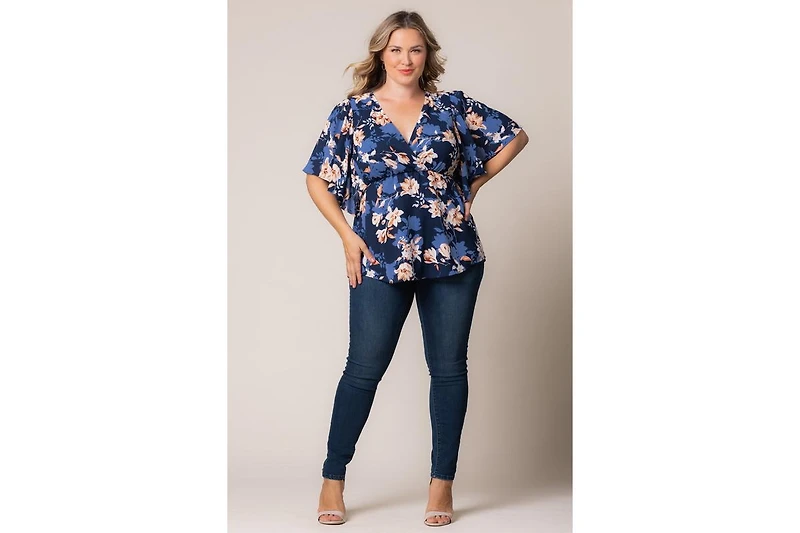 Kiyonna Plus Seaside Serenade Peplum Top