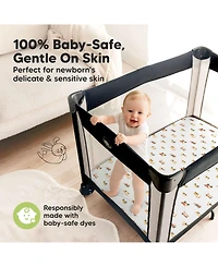 KeaBabies 2-Pack Mini Crib Sheets, Pack and Play Sheets Fitted, N Organic Fitted Sheet Cover