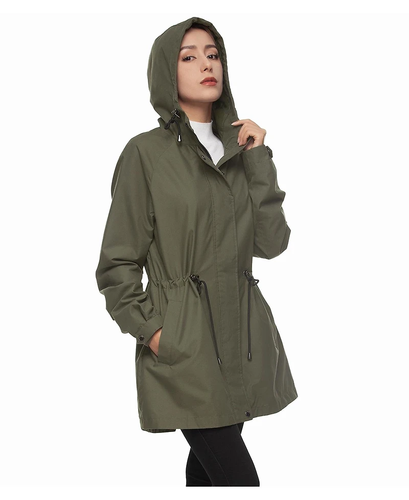 Rokka&Rolla Women's Hooded Anorak Trench Coat