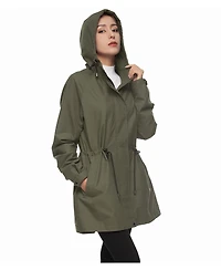 Rokka&Rolla Women's Hooded Anorak Trench Coat