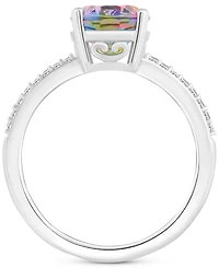 Mystic Topaz (3-5/8 ct. t.w.) & Diamond (1/10 Oval Solitaire Ring Sterling Silver (Also Pink Topaz)