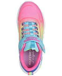 Skechers Little Girls Rainbow Cruisers Light-Up Fastening Strap Casual Sneakers from Finish Line