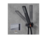 Casainc 22 Inch Luxury Waterfall Shower System Valve Kit with Handheld Spray