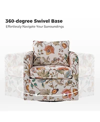 Modern Fabian Slipcovered Swivel Chair with Removable Slipcover