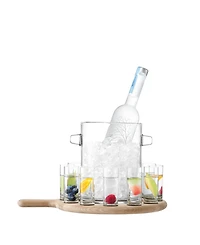 Lsa International Paddle Shot Serving Set Oak Paddle Clear, 3.5oz