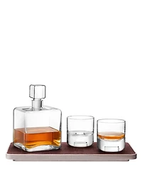 Lsa International Cask Whisky Connoisseur Set with Cork Tray, 34oz