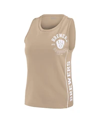 Wear by Erin Andrews Women's Tan Milwaukee Brewers Tonal Tank Top