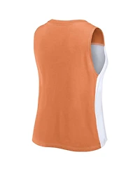 Fanatics Women's Texas Orange/White Longhorns Colorblock High Neck Tank Top