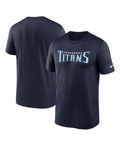 Nike Men's Navy Tennessee Titans Primetime Legend Wordmark Performance T-Shirt
