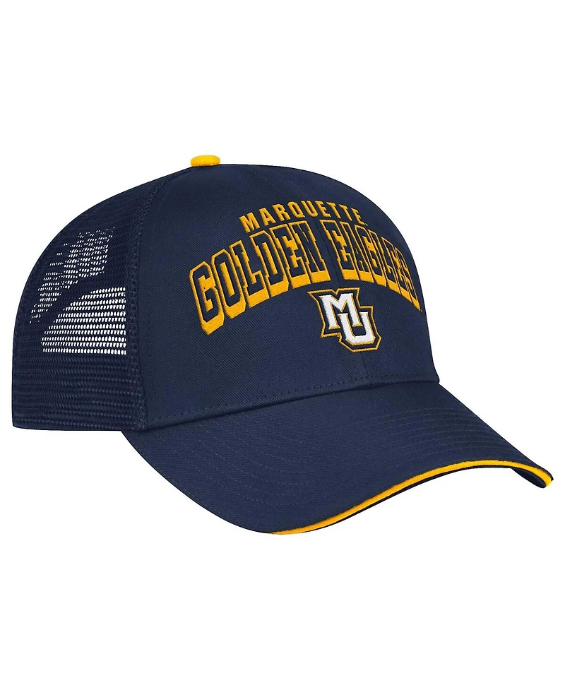 Colosseum Men's Navy Marquette Golden Eagles Wyatt Primary Team Trucker Adjustable Hat