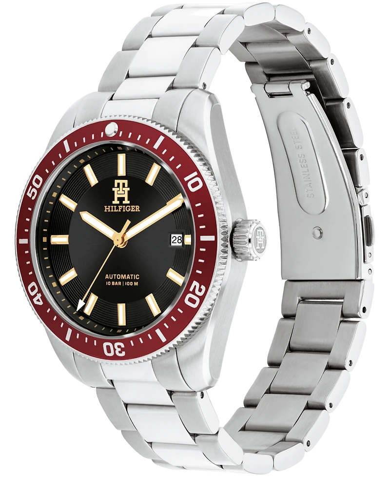Tommy Hilfiger Men's Automatic Silver Stainless Steel Watch 40mm