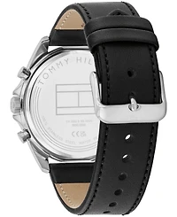 Tommy Hilfiger Men's Black Leather Watch 43.5mm