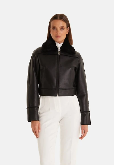 Furniq Uk Women's Genuine Shearling Jacket
