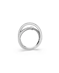 Swarovski Mixed Cuts, White, Rhodium Plated Hyperbola Ring