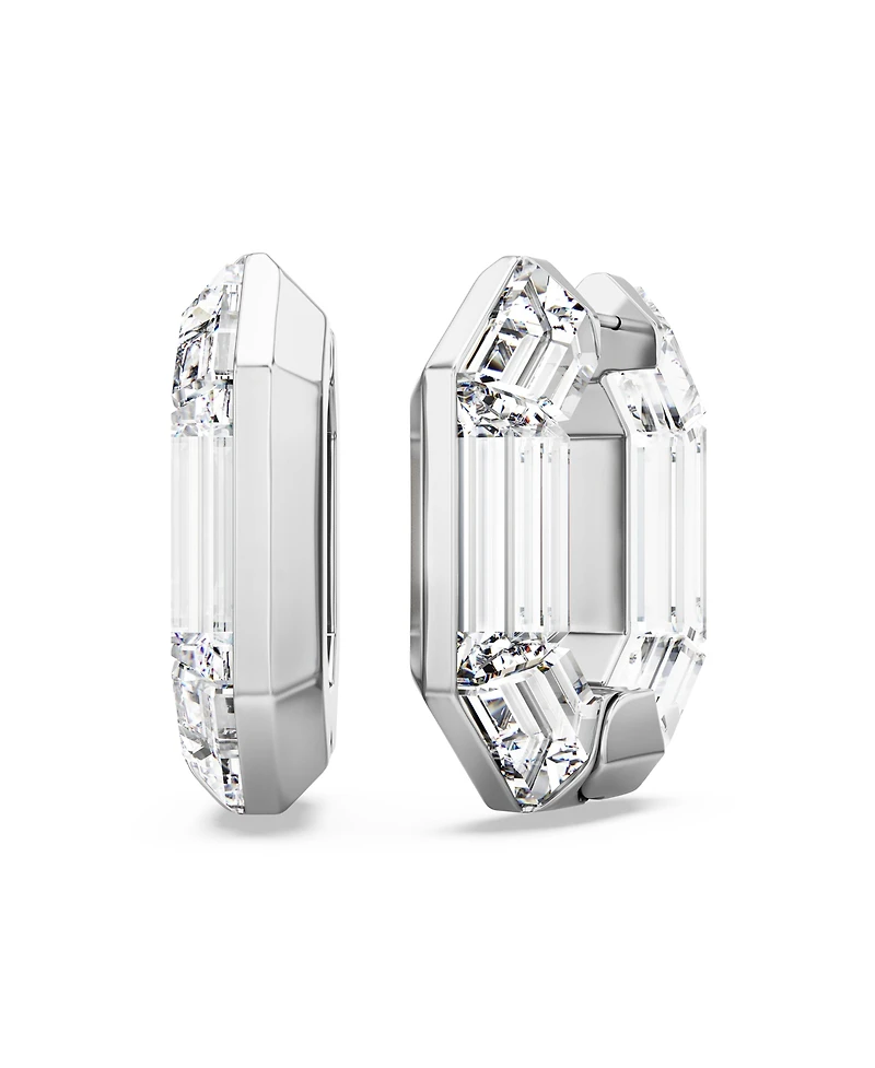 Swarovski Octagon Shape, Small, Lucent Hoop Earrings
