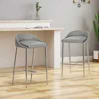Streamdale Modern Upholstered Counter Stool Set with Chrome Base