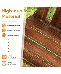 2 Person Fir Wood Adirondack Chair with High Backrest