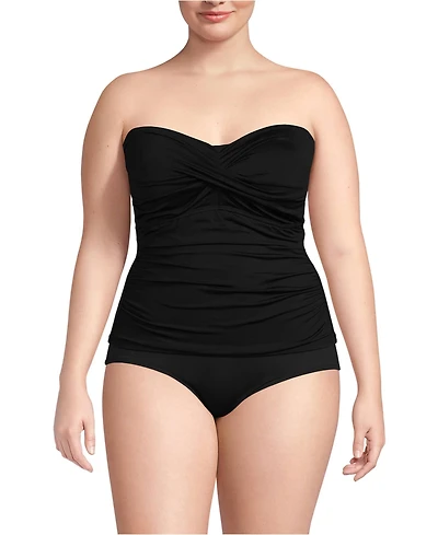 Lands' End Women's Bandeau Tankini Swimsuit Top
