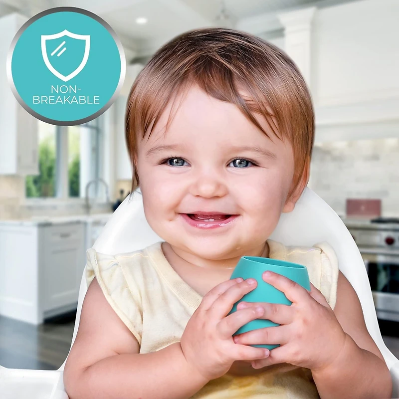 Sperric Toddler Silicone Cup Training Cup - Open Cup Led Weaning 2 Pack of No Spill Sippy Cups